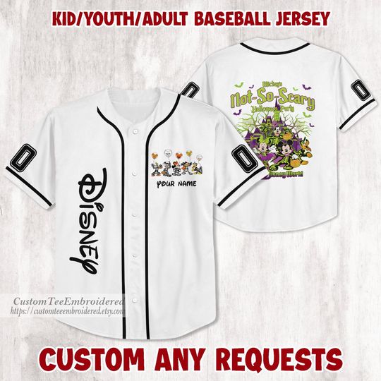 Discover Personalize Disney Mickey and friends Halloween Baseball Jerseys, Disneyland Kid Youth Adult Halloween Party, Halloween Jersey Jersey