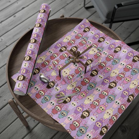 Labubu Birthday Gift Wrapping Paper Cute Monster Character for Birthdays and Holidays