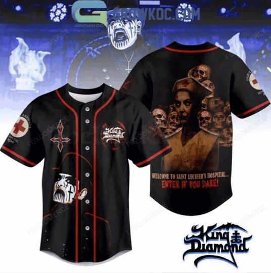 Discover King Of Diamond Saint Lucifers Hospital Halloween Baseball Jersey