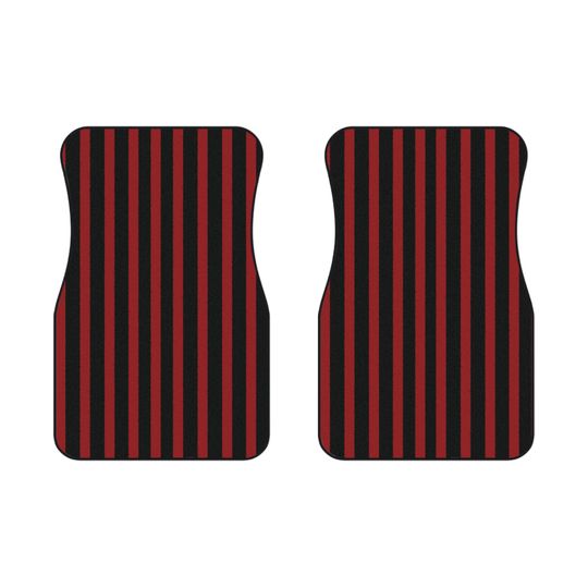 Discover Red and black striped front car mats 2pc