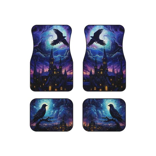 Discover Gothic Car Mat Set, 4 Car Floor Mats, Car Floor Mat, Colorful Car Mat, Gothic Car Accessory, Goth Car Gift