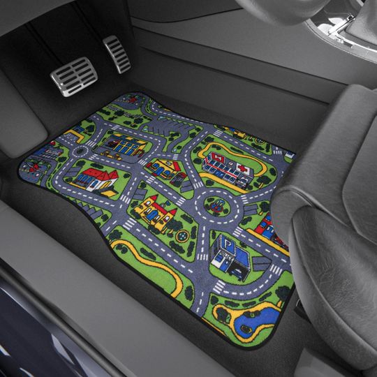 Discover City Carpet Car Floor Mats (Set of 4), Car Mats, 90s Nostalgia, Floor Mats for Car, Interior Car Accessories, New Car Gift, Car Mat Set