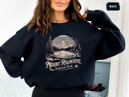 Vintage Mount Rainier National Park Sweatshirt, Washington Sweatshirt, Mount Rainier National Park gifts