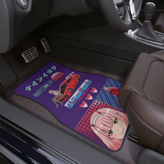 Discover Anime Devil Girl JDM Purple Car Floor Mat 1 PC