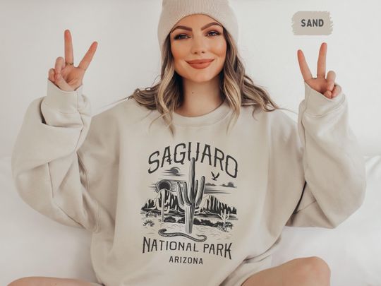 Discover Saguaro National Park Sweatshirt, Vintage Arizonna State Sweater, Desert travel Sweatshirt, Saguaro Souvenir National Park Sweatshirt