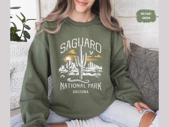 Discover Saguaro National Park Sweatshirt, Vintage Arizonna State Sweater, Desert travel Sweatshirt, Saguaro Souvenir National Park Sweatshirt