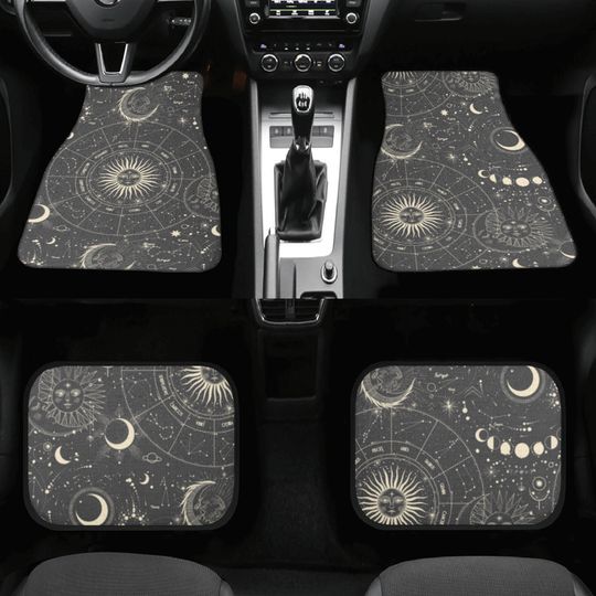 Discover Astrology Car Mats, Boho Moon Car Floor Mat, Celestial Car Decor Accessories Cute