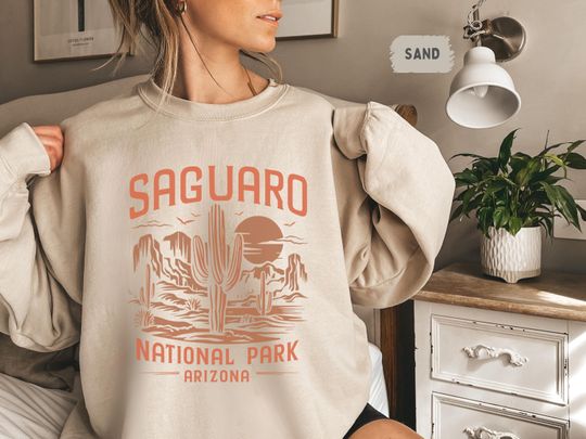 Discover Vintage Saguaro National Park Sweatshirt, Arizonna State Sweater, Desert travel Sweatshirt, Saguaro Souvenir National Park Sweatshirt