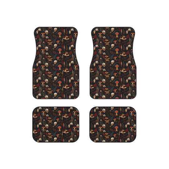 Discover Dark Academia Witchy Car Floor Mats - Set of 4 Floor - Goth Car Decor - Dark Academia Car - Gothic Floor Mats for Cars and Trucks and SUVs
