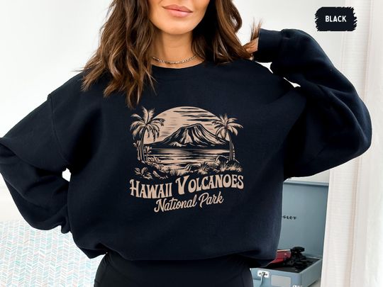 Discover Vintage Hawaii Volcanoes National Park Sweatshirt, Hawaii Sweater, Retro Hawaii Volcanoes National Park gifts Hawaii Souvenir, Aloha Sweater