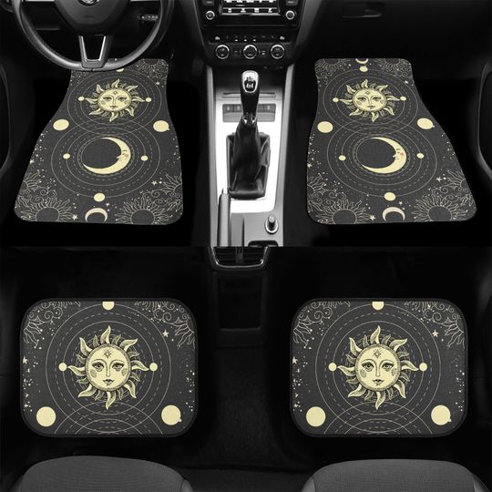 Celestial Tarot Car Mats, Mystical Tarot Car Mats, Dark Academia Aesthetic Car Mats, Sun Moon Tarot Witchy Car Mats, Magick Tarot Car Mats