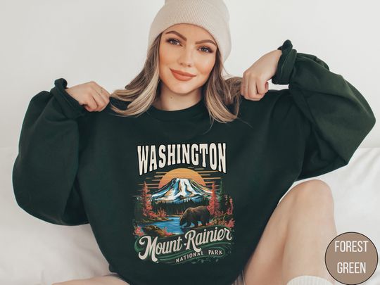 Vintage Mount Rainier National Park Sweatshirt, Washington Sweatshirt, Mount Rainier National Park gifts