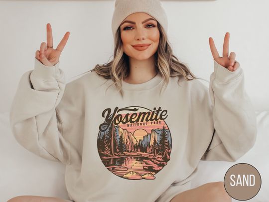 Discover Yosemite Vintage Sweatshirt, Yosemite National Park Sweater, Granola Girl gift