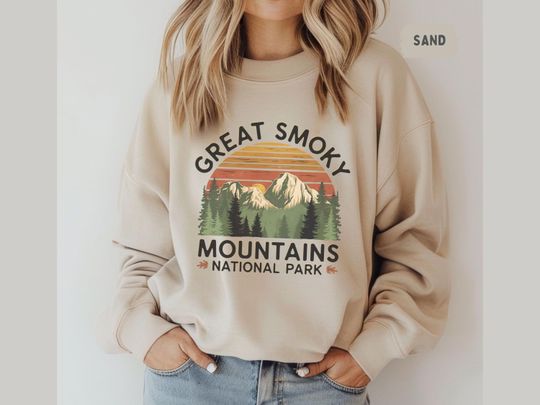 Discover Retro Smoky Mountains Sweatshirt, Tennessee Sweater, Great Smoky Mountains National Park gifts