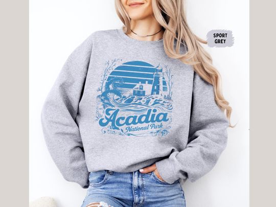 Vintage Acadia National Park Sweatshirt, Maine Sweatshirt, Acadia National Park gifts, Retro Maine Sweater