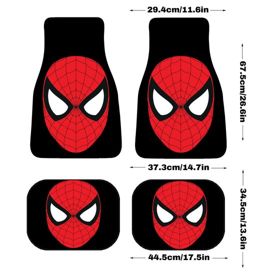 Spiderman Car Mat, Car Accessories, Kids Car Gift, Car Tuning, Universal Car Mat, Front and Rear Floor Mats, Auto Foot Pads, Comics Car Mat