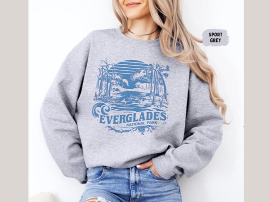 Vintage Everglades National Park Sweatshirt, Florida State Sweater, Summer Vintage Beachy, Travel Lover Gift,