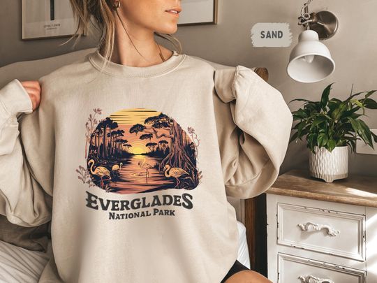 Discover Everglades National Park Sweatshirt, Vintage Florida State Sweater, Summer Vintage Beachy, Travel Lover Gift