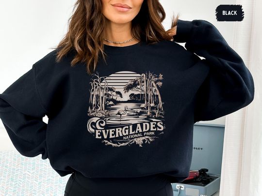 Vintage Everglades National Park Sweatshirt, Florida State Sweater, Summer Vintage Beachy, Travel Lover Gift