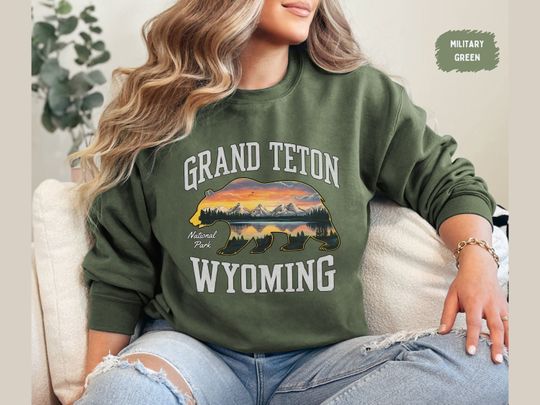 Grand Teton National Park Sweatshirt, Wyoming State Park Sweater, Grand Teton Camping Sweatshirt
