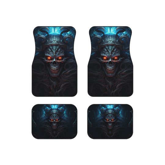 Discover Fantasy Pirate Skull Car Mat Set, 4 Car Floor Mats, Car Floor Mat, Dark Car Mat, Pirate Car Mats, Fantasy Car Floor Mat
