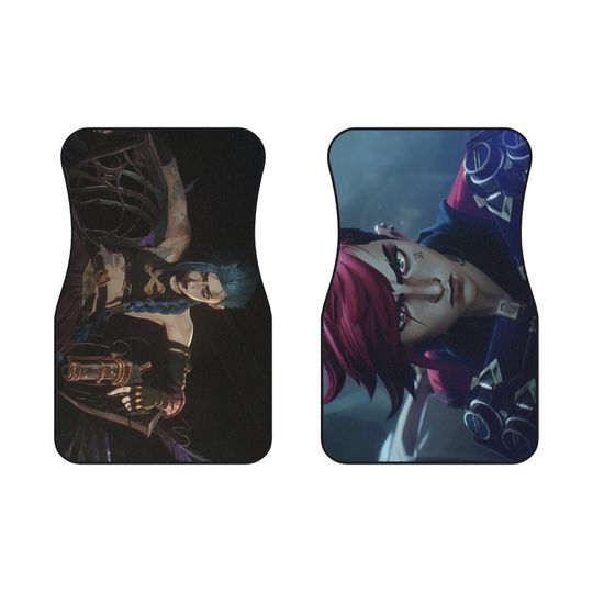 Discover Arcane Vi & Jinx Car Mats (2x Front) Interior Car Decor.
