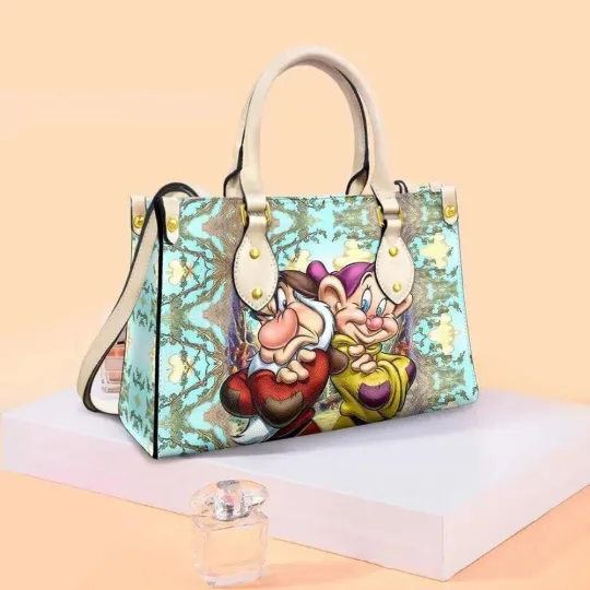 Discover Personalized Grumpy & Dopey Leather Handbag, Disney Leather Bag for Women
