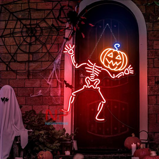 Discover Creepy Pumpkin Neon Sign, Pumpkin Neon Sign, Halloween LED Neon Sign, Halloween Decor Wall Sign, Custom Neon Sign, Halloween Decor