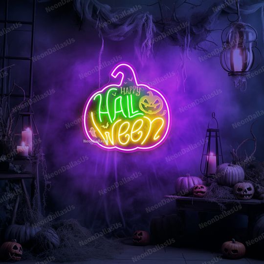 Discover Halloween Decor Happy Halloween Sign Halloween LED Sign Custom Halloween Neon Sign Pumpkin Neon Sign Halloween Decor Outdoor Indoor