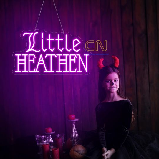 Discover Little Heathen Neon Sign, Halloween Neon Sign, Custom Neon Sign, Halloween Decor Light up, Halloween Home Decor, Led Signs,Halloween Neon