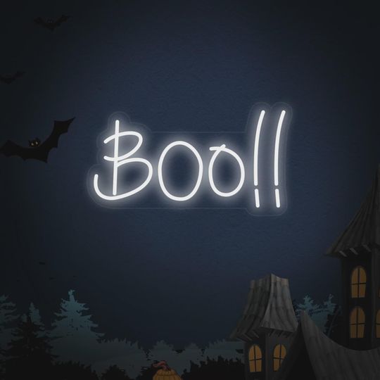 Discover Boo Halloween Neon Sign | Halloween Sign | Acrylic Sign | Led Neon Sign | Halloween Decor | Halloween Gift | Neon Light | Led Signs