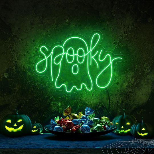 Discover Spooky neon sign, Ghost neon sign, Spooky Boo sign decor, Halloween neon sign, Spooky gift, Spooky ghost decor, Halloween wall art decor
