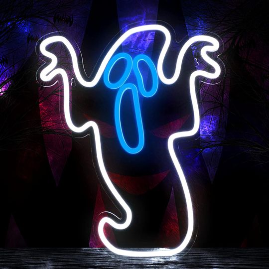 Discover Haunted Ghost Neon Sign | Acrylic Sign | Halloween Sign | Halloween Gift | Halloween Decor | Neon Light | Led Signs | Neon Art