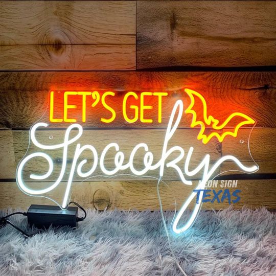 Discover Let's Get Spooky Neon Sign, Halloween Neon Sign, Custom Neon Sign, Halloween Decor Light up, Halloween Home Decor, Halloween Decor LED Neon