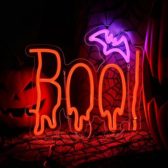Discover Halloween neon sign - Spooky neon sign - Halloween LED sign - Ghost neon sign - Pumpkin neon sign - Boo neon light - Skull neon sign