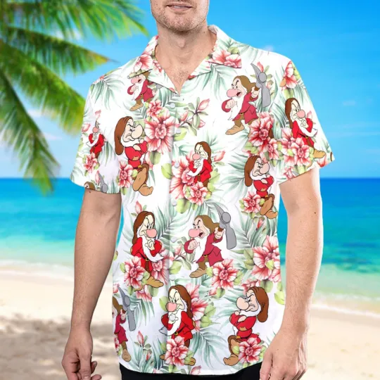 Discover Grumpy Dwarf Hawaii Beach Summer Vibes Tropical Flowers Hawaiian Shirt