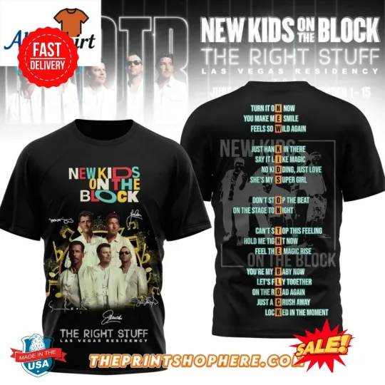 Discover NKOT Block The Right Stuff 3D T-Shirt Las Vegas Residency Signatures