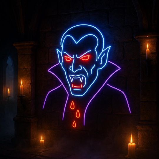 Vampire Halloween Decor  Gothic Dracula Wall Art, Spooky Horror Sign for Haunted House or Partyty Decor