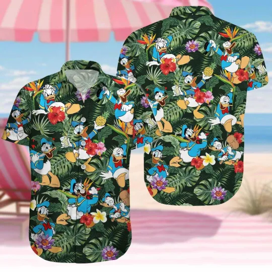 Donald Duck Moods Donald Duck Emotions Tropical Summer Aloha Hawaiian Shirt