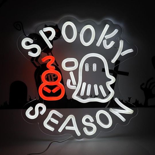Discover Spooky Season Neon Sign | Halloween Sign | Acrylic Sign | Neon Halloween | Halloween Decor | Halloween Gift | Neon Light | Led Signs