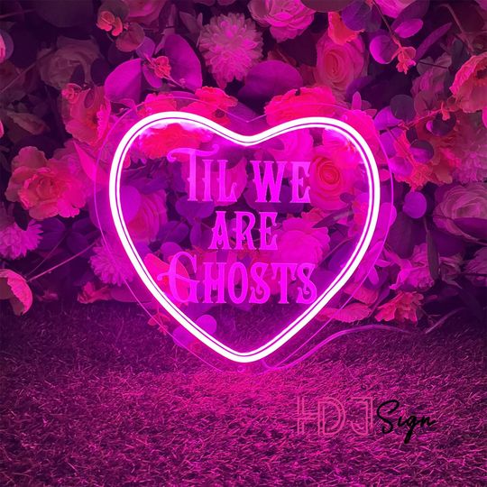Discover Til We Are Ghosts LED Neon Sign Custom Halloween Wedding Party USB Neon Light Gothic Wedding Sign Halloween Home Wall Decor Art Wedding Gift