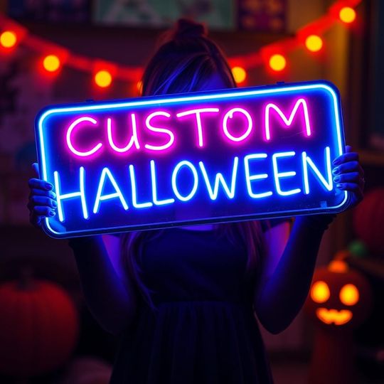 Discover Custom Halloween Neon Sign | Halloween Party Sign | Pumpkin Neon Sign | Boo Neon Sign | Halloween Decor | Trick Or Treat Sign | Neon Lights