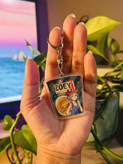 KPop Demon Hunter HUNTR/X Zoey Ramen Acrylic Keychain Anime