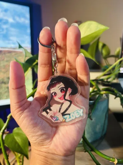 KPop Demon Hunter HUNTR/X Zoey Acrylic Keychain Anime