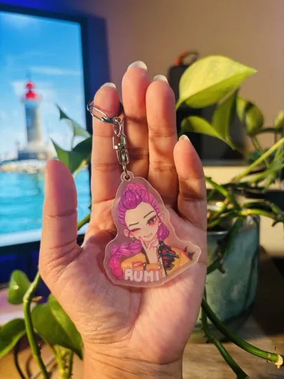 KPop Demon Hunter HUNTR/X Rumi Acrylic Keychain Anime