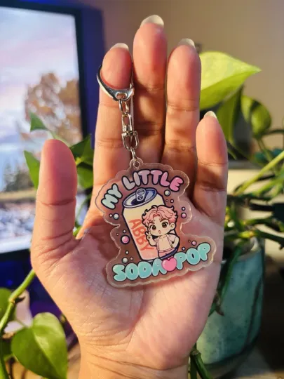 KPop Demon Hunter Saja Boys Abby My Little Soda Pop Acrylic Keychain