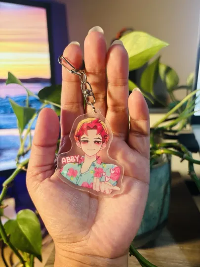 KPop Demon Hunter Saja Boys Abby Acrylic Keychain Anime