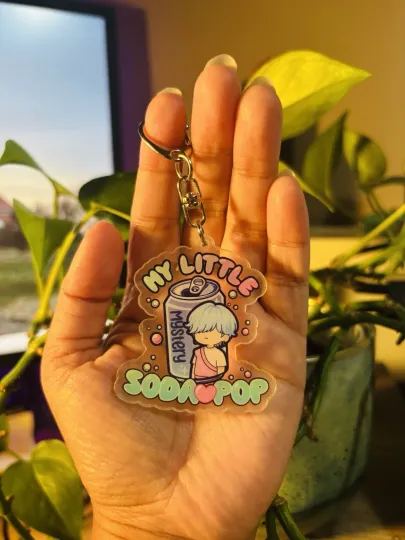 KPop Demon Hunter Saja Boys Mystery My Little Soda Pop Acrylic Keychain