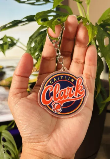 Discover WNBA Caitlin Clark Indiana Fever Logo Acrylic Keychain Basketball GOAT
