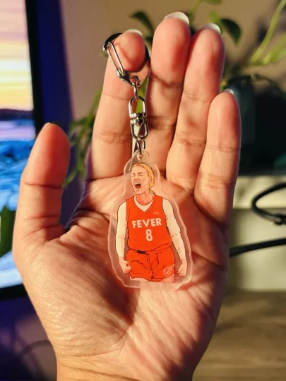 Discover WNBA Sophie Cunningham Indiana Fever Acrylic Keychain Basketball
